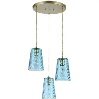 Rabalux 5227 Pendelleuchten Azurine E27 3x MAX 40 Metall Glas golden
