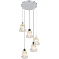 Rabalux 5305 Pendelleuchte 5 Spots Hestia, E14, silber, rund, Klassisch, ø280mm