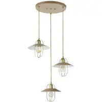 Rabalux 3520 Pendelleuchte 3 Spots Nesrin, E27, gold-creme, rund, Industriell, ø240mm