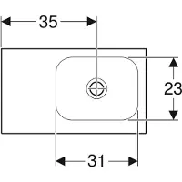 Geberit Handwaschbecken iCon Light 53x31cm, o HL, o. ÜL, m Ablagefl., we.