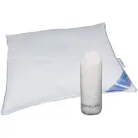 Unyqoos Polydaun Joepi Kinderkopfkissen 60x70 cm, weiß mit blauem Paspel, 100% Baumwollbezug, GRS‑recycelte Comfort‑O‑Bol Füllung 500 g +100 g Nachfüllung, ab 4 Jahren