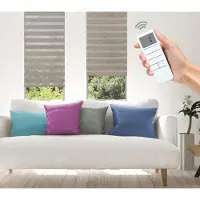 Good life Elektrisches Rollo "Wood - SMART HOME" Gr. 3, braun (mokka, weiß, weiß), B:40cm H:150cm, Kunststoff, Metall, Polyester, Rollos, Elektrisches Rollo, mit Fernbedienung