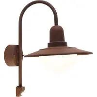 TRIO Sensor-Außenwandlampe NORMAN, rost, Ø 30 cm Metall/Glas IP44