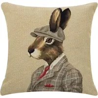 Mars & More gobelin kissen jäger haube hase 45x45cm