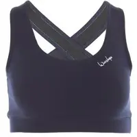 Winshape Sport-Bustier "WVR4", Damen, Gr. XS, Normalgrößen, blau (night blau), Obermaterial: 90% Baumwolle, 10% Elasthan, BHs Sport-Bustier, mit offenem „Drop Back Design“
