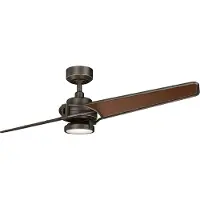 Kichler LED-Deckenventilator Xety, bronze geölt, gebürstet