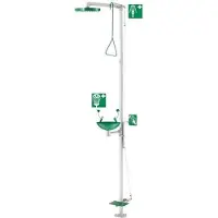 Delabie Kombi Sicherheits-Augendusche u. Körperdusche auf Säule