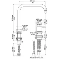 Vola 590 Zweiloch Armatur mit Einhebelmischer, chrom, 590-16