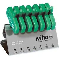 Wiha Stiftschlüssel mit Schlüsselgriff Set TORX 7-teilges Set schwarzoxidiert im Werkbankständer - 25624