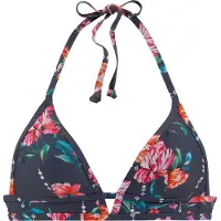 Sunseeker Triangel-Bikini-Top "Modern", Damen, Gr. 36, Cup A/B, blau (marine, bedruckt), Polyamid, bedruckt, floral, Bikini-Oberteile Triangel-Bikini-Top, mit floralem Design