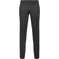 Only & Sons Chinos "ONSMARK SLIM CHECK PANTS 9887 NOOS", Herren, Gr. 29, Länge 32, schwarz, Web, Obermaterial: 64% Viskose, 31% Polyester, 5% Elasthan, kariert, schmal normal, Hosen Chinos