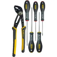 Stanley 6-teiliges Werkzeugset - - FATMAX - FMHT0-62639 - 250 mm Feststellzange + Elektrikerschraubendreher + Kreuzschlitzschraubendreher