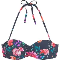 Sunseeker Bügel-Bandeau-Bikini-Top "Modern", Damen, Gr. 40, Cup B, blau (marine, bedruckt), Polyamid, bedruckt, geblümt, Bikini-Oberteile Bügel-Bandeau-Bikini-Top, mit Blumenprint