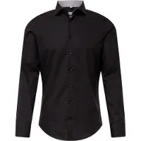 Seidensticker Businesshemd "Schwarze Rose", Herren, Gr. S (37), normale Ärmellängen, schwarz, 100% Baumwolle, unifarben, slim fit, 2-Knopf-Manschette, Hemden Businesshemd, Slim 1/1 Kentkragen