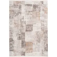 Kayoom Teppich ME GUSTA "Akropolis 425", grau (grau, silber), B:80cm H:12mm L:150cm, Polyester, Teppiche, Teppich, flacher Teppich mit Baumwollrücken, attraktiver Vintage-Look