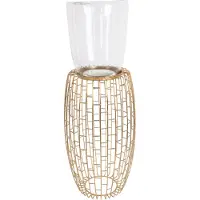 Hearthome & Living | Beistelltisch Queen goldfarben Metall 28x28x73 cm | NADUVI