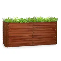 Blumfeldt Rust Grow Hochbeet Metall, für Garten, Balkon und Terrasse, verzinktes Stahlblech, 0,6 mm Materialstärke, 200x100x90 cm, Rost-Optik