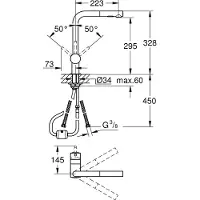 GROHE Minta, Standard, Graphit, Hebelgriffe, Einzelbild, 1/2", Spray, Stream