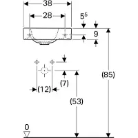 Geberit 124736600 iCon Handwaschbecken, 38x28cm