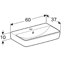 Geberit 226160000 Renova Compact Waschtisch, 60x37cm