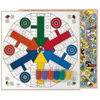Cayro Parchís-spielbrett 6 Spieler Und Holz-oca Mit Zubehör Brettspiel 40x40 Cm