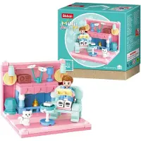 Sluban wohnzimmer Junior 14,6 cm rosa/blau 111-teilig