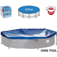 Happy People Poolabdeckung Rund Stahlrahmenpool 240 cm Abdeckplane Poolplane 270 cm Gummizug