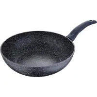 Bergner BG-8521-MBG, Rund, Wok-/Bratpfanne, Schwarz, Marmor+, Aluminium, Keramik, Gas, Halogen, Induktion