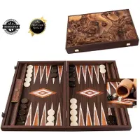 Speed unlimited enegy drink Walnuss Natural Burl Backgammon Spiel mit Pearl Elemente - 30x20 cm