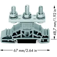Wago 885-306 Bolzenklemme,seitliche Beschriftungsaufnahmen,für Tragschiene 35 x 15 und 35 x 7,5,grau 885306 - 25 Stück