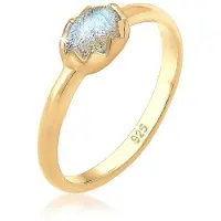 Elli Verlobungsring "Ring Labradorit Grau 925 Sterling Silber" Gr. 56, gold, Fingerringe, Damen, 56, Silber 925 (Sterlingsilber), Verlobungsring