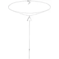 Elli Choker "Halskette Choker Y-Kette Dreieck 925 Silber" Gr. 38, silber, Halsketten, Damen, ohne Stein, Silber 925 (Sterlingsilber), Choker
