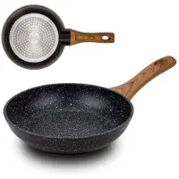 Nava Pfanne / Bratpfanne NATURE mit Granitbeschichtung zum Braten Schmoren von Speisen 20 cm für Gasherde Induktion