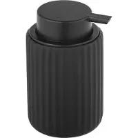 Wenko Seifenspender "Belluno", schwarz, H:13,5cm L:8cm, Keramik, Kunststoff, Dosierspender, Seifenspender, aus Keramik, Füllmenge: 400 ml