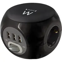 Ewent Steckdosenleiste mit 3 USB-A-Anschlüssen 1,5 m Steckdose