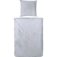 Hahn Textilien Primera Mako-Satin Bettwäsche 155x220 cm + 80x80 cm Falsches Uni Silber