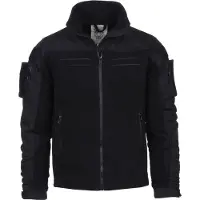 Fostex Kommando Fleecejacke schwarz personalisiert Dein Name Wunschtext Jacke #42819, Größe:L, Farbe:Schwarz