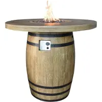 Elementi Feuertisch Tuscany Holzfass-Optik ø122xH110cm