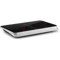 Klarstein InnoChef - Doppel-Induktionskochfeld, mobiles Kochfeld, 3500W, Touch Control, Topfsensor, Abschalttimer, 10 Stufen, Überhitzungsschutz, Kindersicherung, Glaskeramik, silber