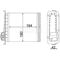 MAHLE ORIGINAL Wärmetauscher, Innenraumheizung ah106000s für VOLVO