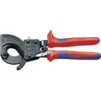 Knipex Kabelschneider, Mehrkomponenten-Hüllen, Ratschenprinzip, Kabelschneider