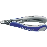Knipex Präzisions-Elektronik-Seitenschneider, Runder Kopf, Brüniert, 2-K-Griff