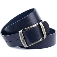 Anthoni Crown Ledergürtel , Herren, Gr. 85, blau (dunkelblau), Leder, unifarben, Gürtel Ledergürtel, Vollleder, Schnalle gebürstet, leicht genarbt