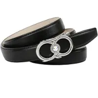 Anthoni Crown Ledergürtel , Damen, Gr. 80, schwarz, Leder, unifarben, Gürtel Ledergürtel, mit Schmucksteinen