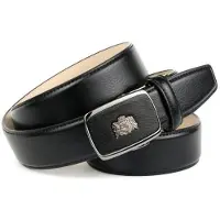 Anthoni Crown Ledergürtel , Herren, Gr. 90, schwarz, Leder, unifarben, Gürtel Ledergürtel, mit silberfarbenem Metallwappen