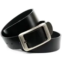 Anthoni Crown Ledergürtel , Herren, Gr. 85, schwarz, Leder, unifarben, Gürtel Ledergürtel, Jeansgürtel mit silberfarbener Schließe