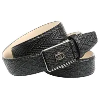 Anthoni Crown Ledergürtel , Herren, Gr. 85, schwarz, Leder, Flechtoptik, Gürtel Ledergürtel, mit Flechtprägung