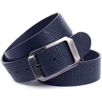 Anthoni Crown Ledergürtel , Herren, Gr. 85, blau (dunkelblau), Leder, Flechtoptik, Gürtel Ledergürtel, Pflanzlich gegerbter Vollrindledergürtel mit Flecht-Prägung