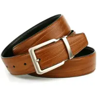 Anthoni Crown Ledergürtel , Herren, Gr. 85, schwarz (cognac, schwarz), Leder, unifarben, Gürtel Ledergürtel, Wendegürtel in cognac und schwarz, Schließe silberfarben