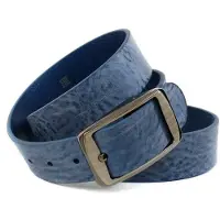 Anthoni Crown Ledergürtel , Herren, Gr. 85, blau, Rindsleder, unifarben, Gürtel Ledergürtel, mit Vintage Effekt